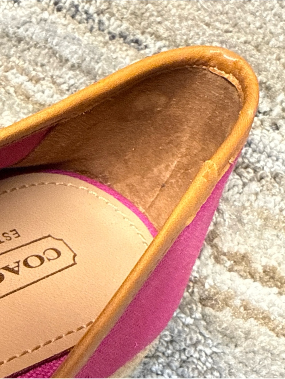 Coach Darcelle Signature Espadrille Ballet Flats 10Pink Fuchsia Canvas Bow Spain - Picture 12 of 12